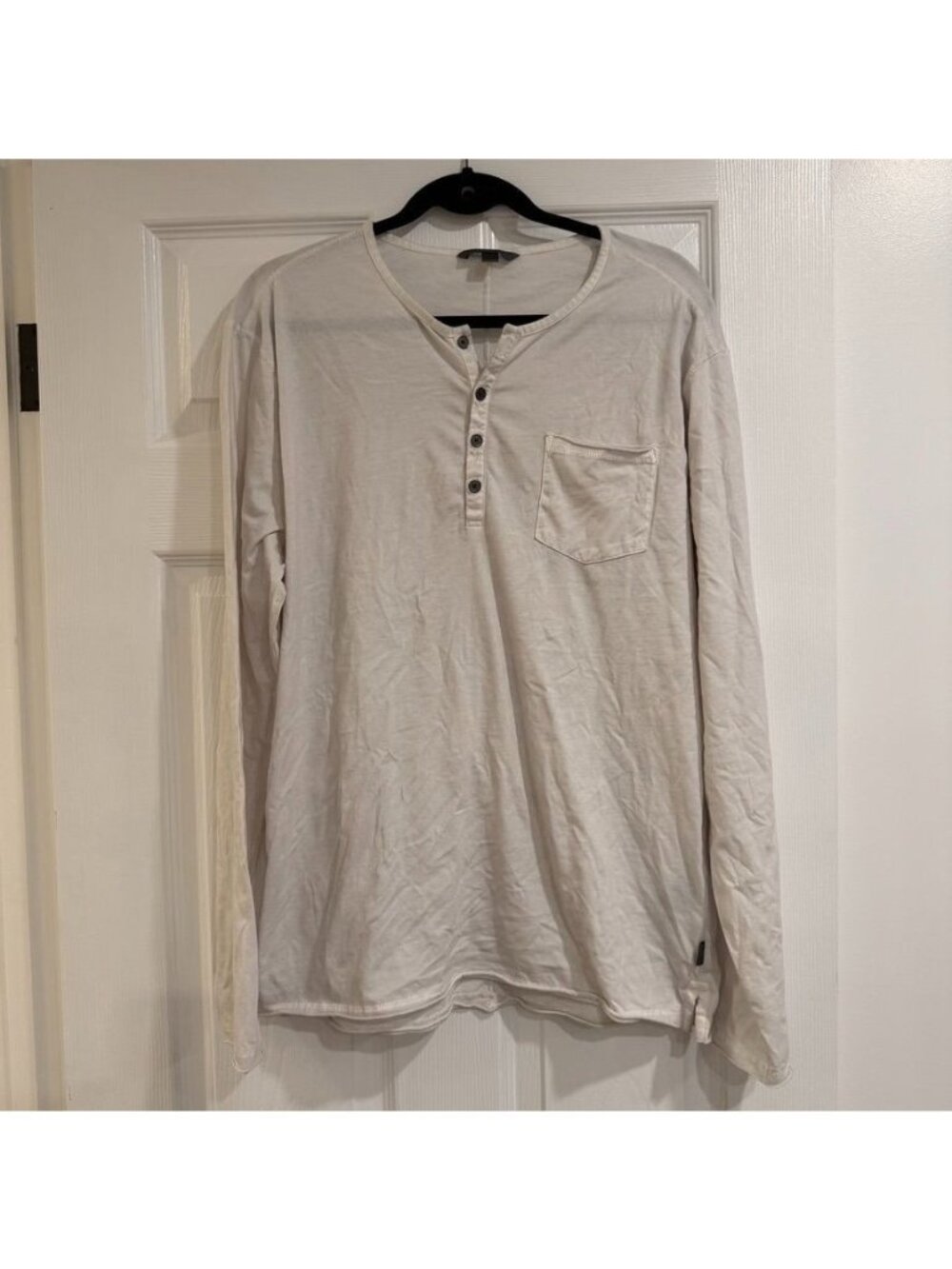John Varvatos Cotton Henley Lightweight Long Sleeve Shirt Size Large
